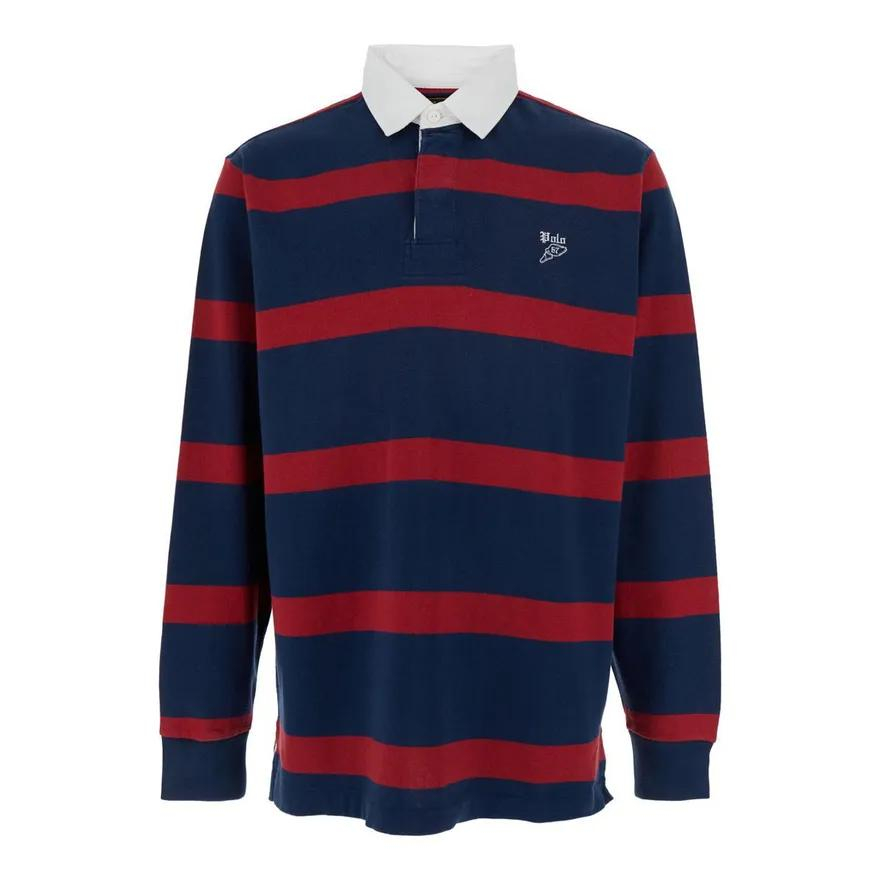 Polo manches longues 'Rugby-Stripe' pour Hommes