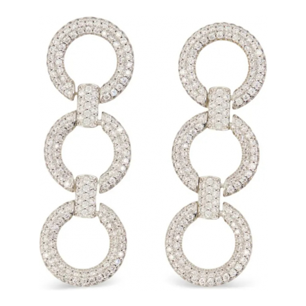 Boucles d'oreilles 'Crystal-Embellished Circle-Link' pour Femmes