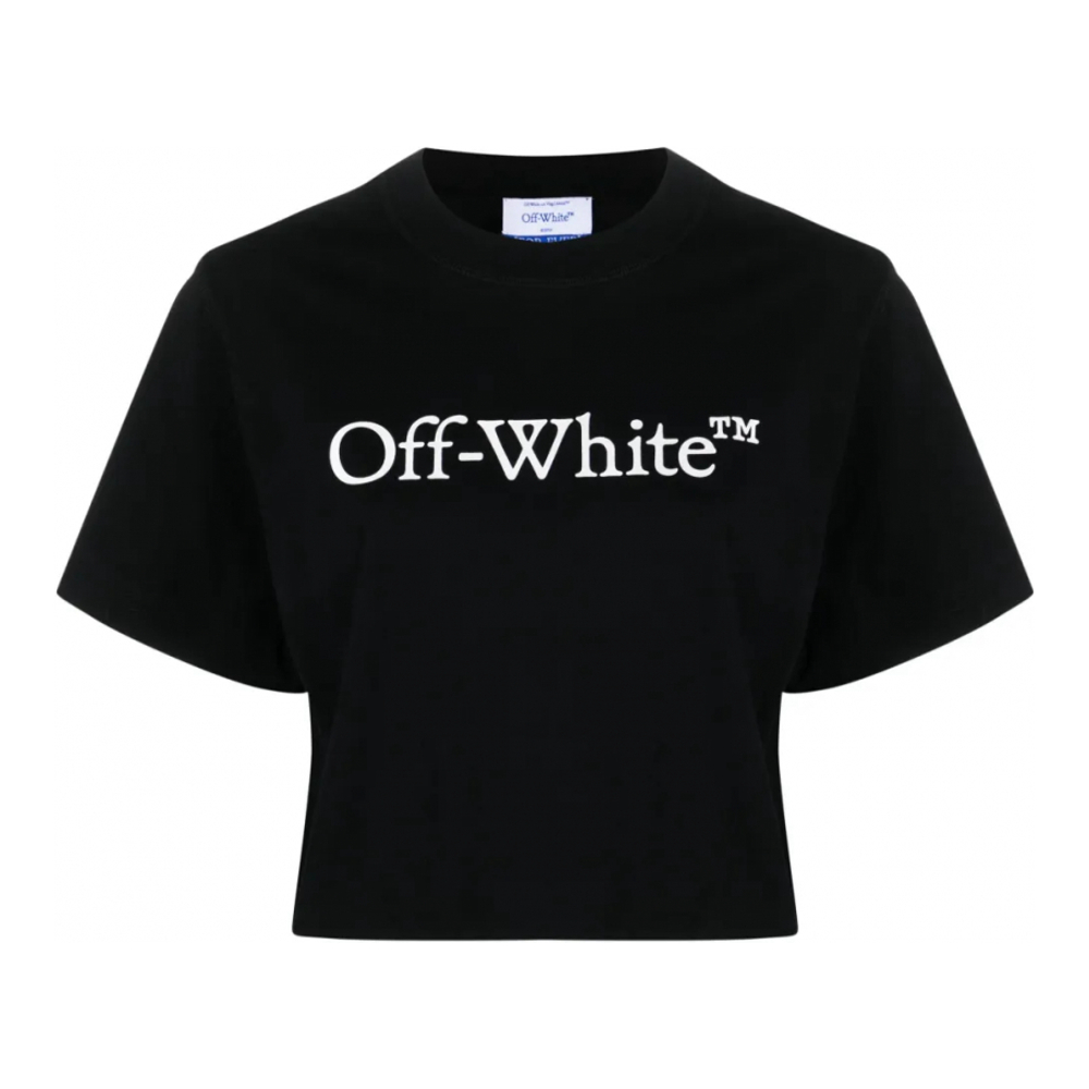 T-Shirt court 'Bookish Logo-Print' pour Femmes