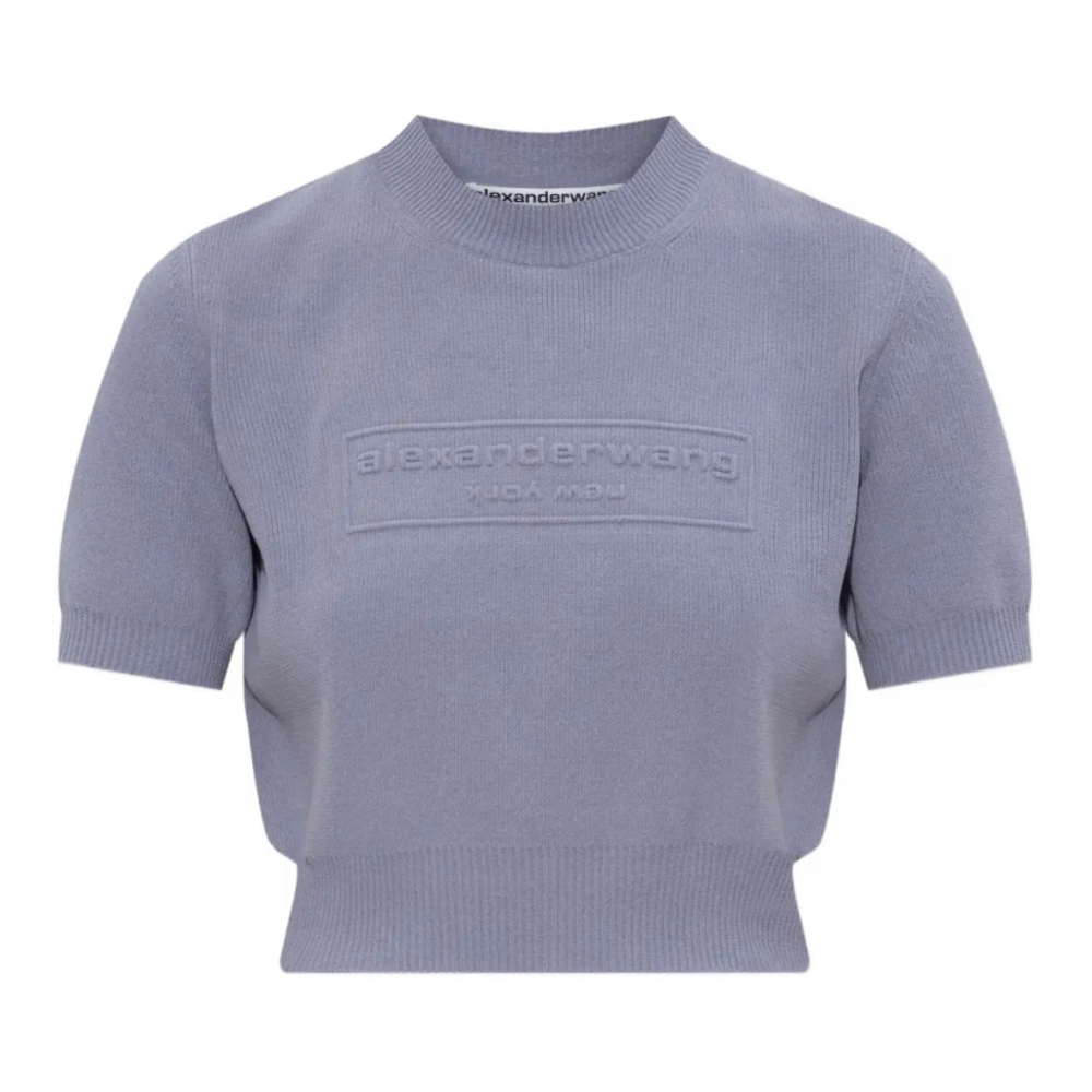 'Embossed-Logo' Kurzarm Top für Damen