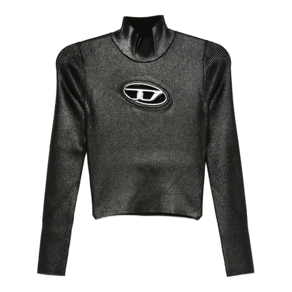 Top à manches longues 'High-Neck Ribbed' pour Femmes