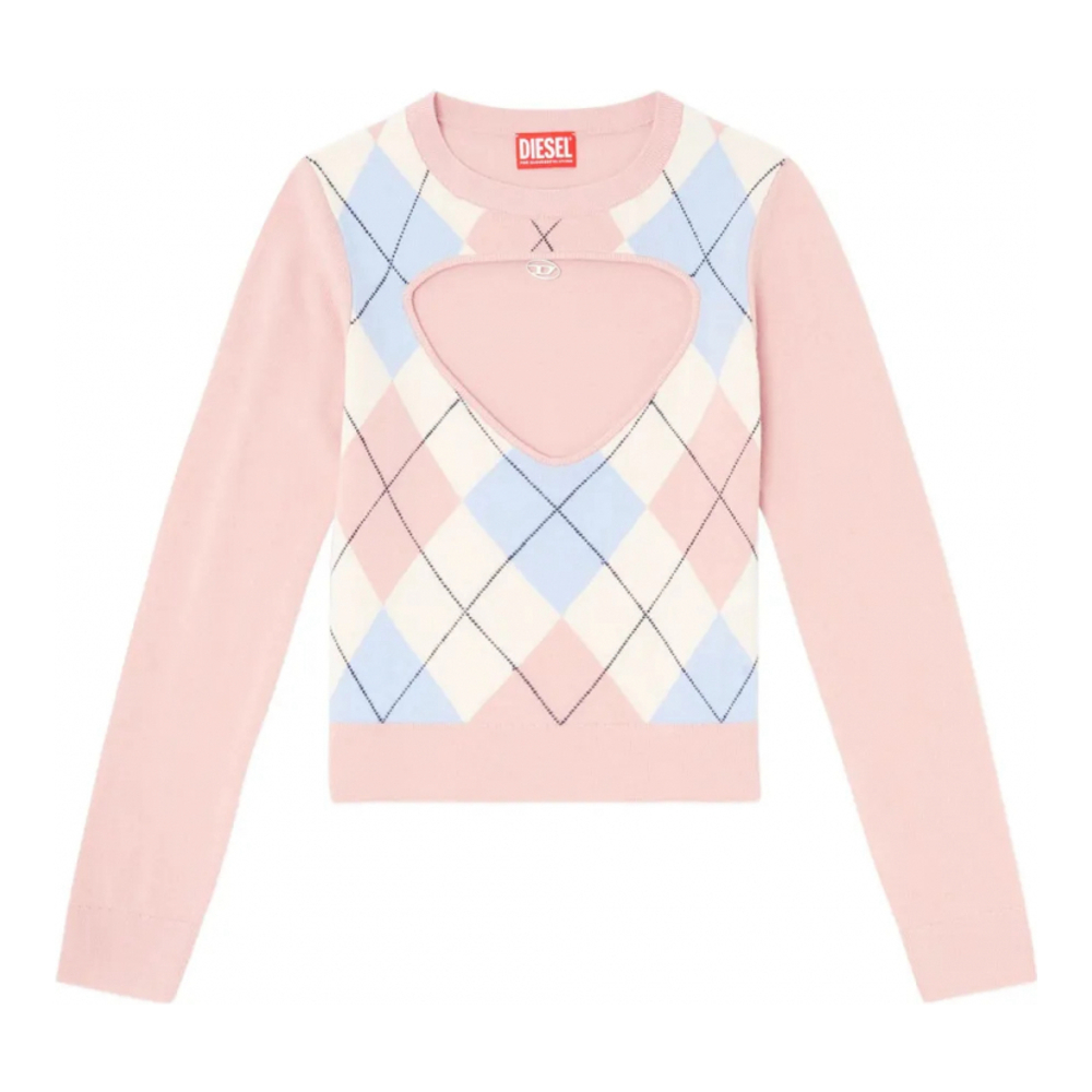 Women's 'Romko Cut-Out Argyle-Pattern' Sweater