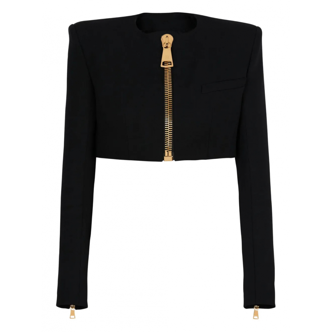 Veste 'Padded-Shoulder Zip-Front' pour Femmes