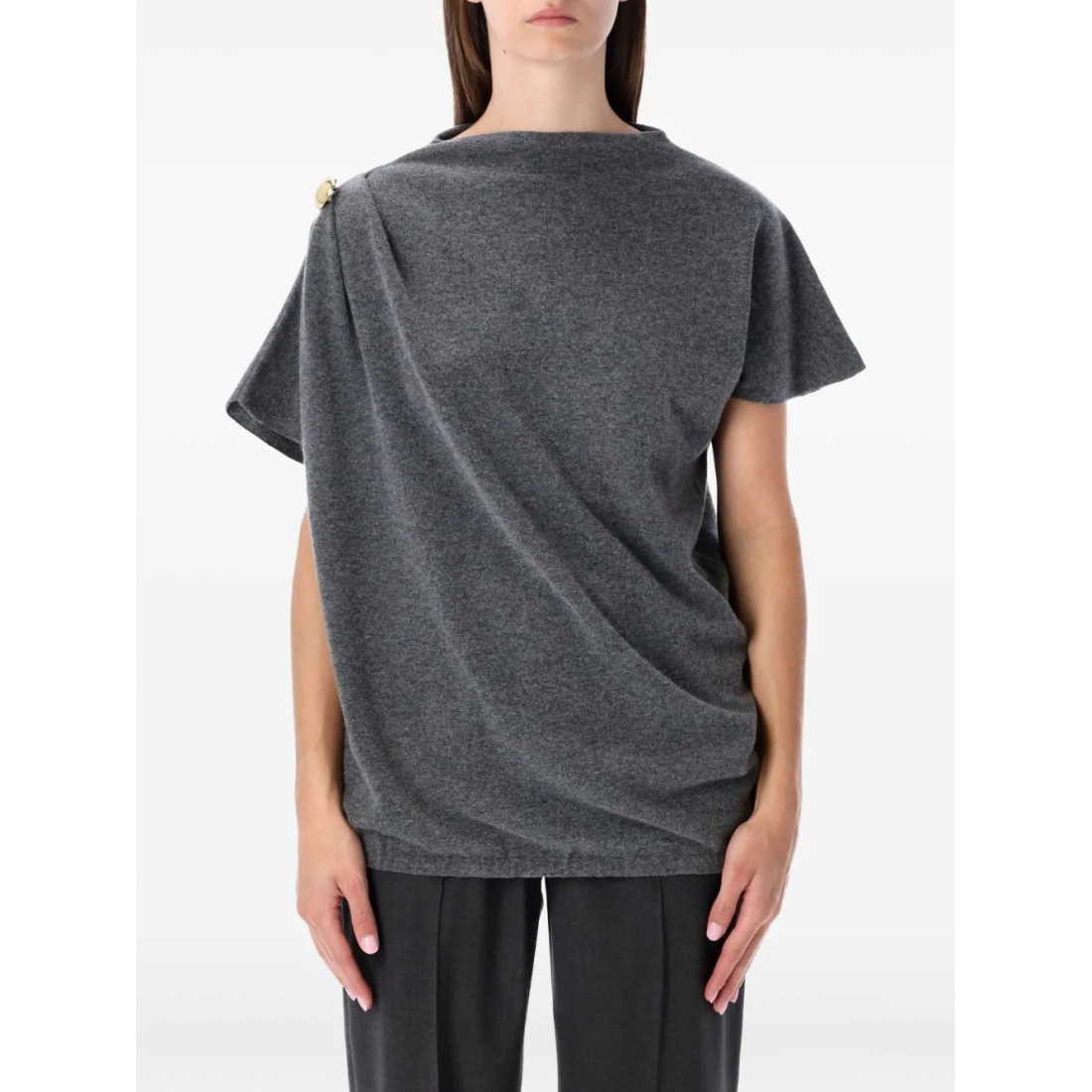 T-shirt 'Draped Shoulder-Detail' pour Femmes