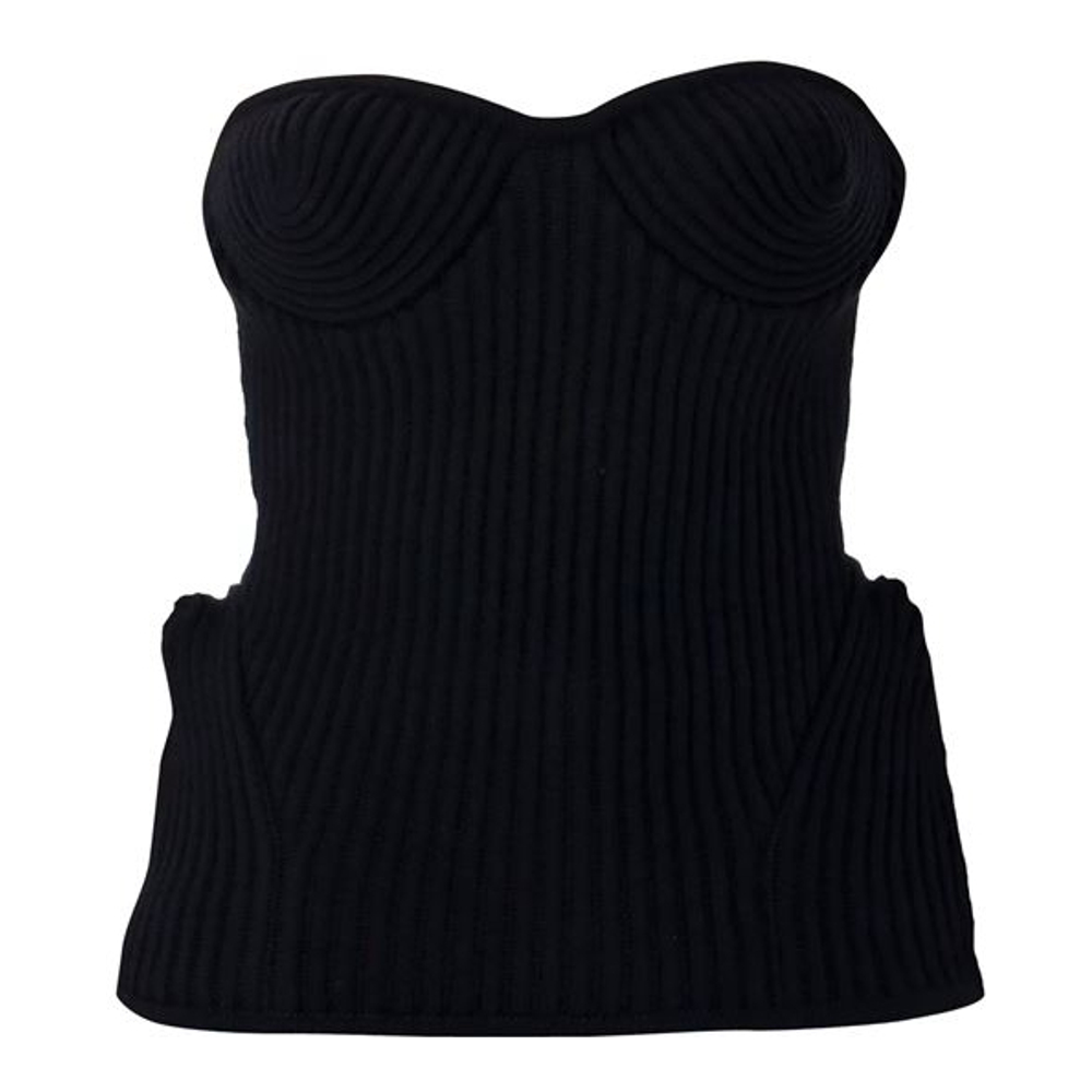 Women's 'Ribbed-Knit Bustier' Sleeveless Top