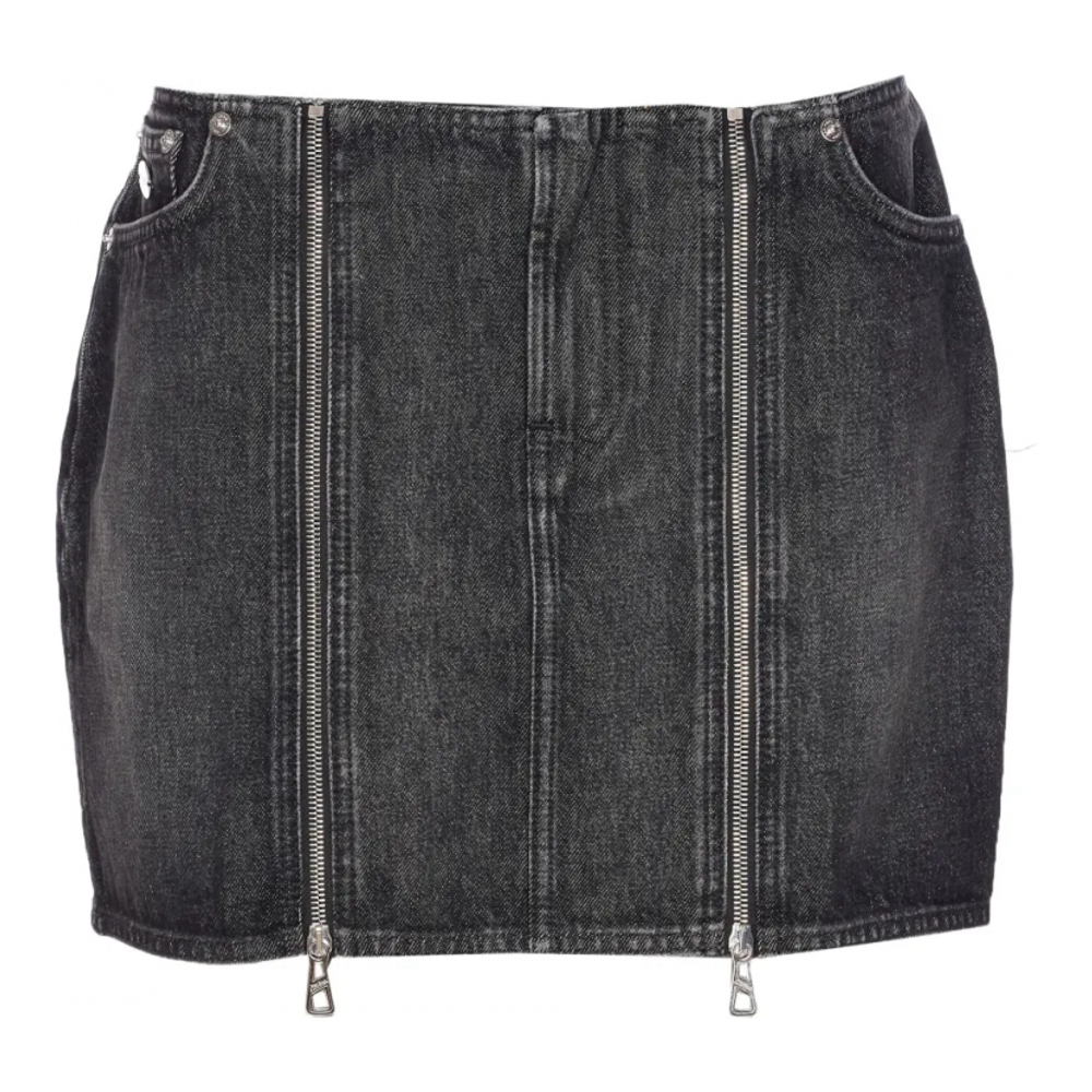 Women's 'Zip-Front Pocket' Mini Skirt