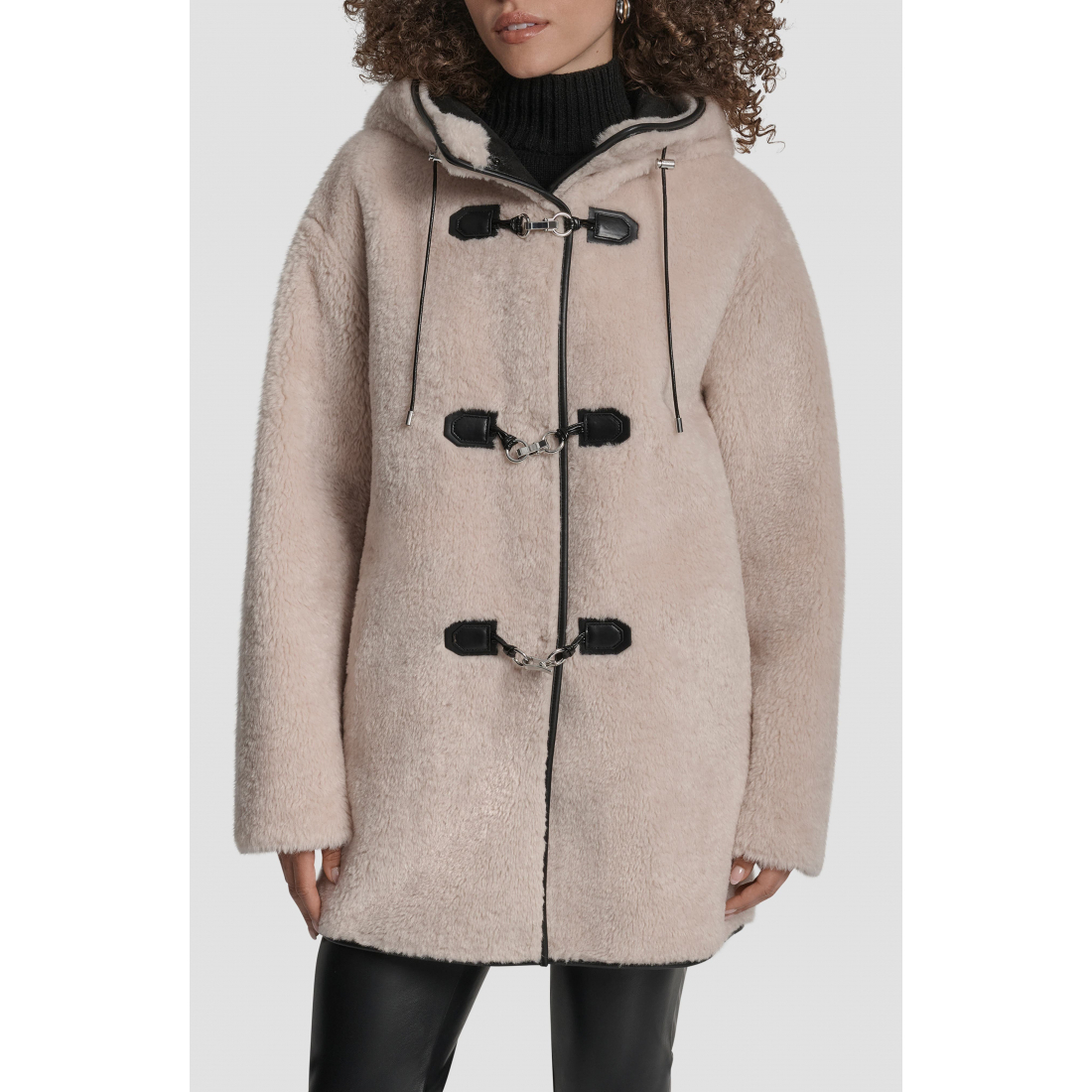Women's 'Faux Fur Toggle Hooded' Teddy Coat