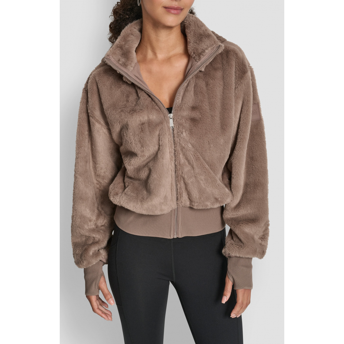 Veste courte 'Faux Fur Zip with Removable Hood' pour Femmes