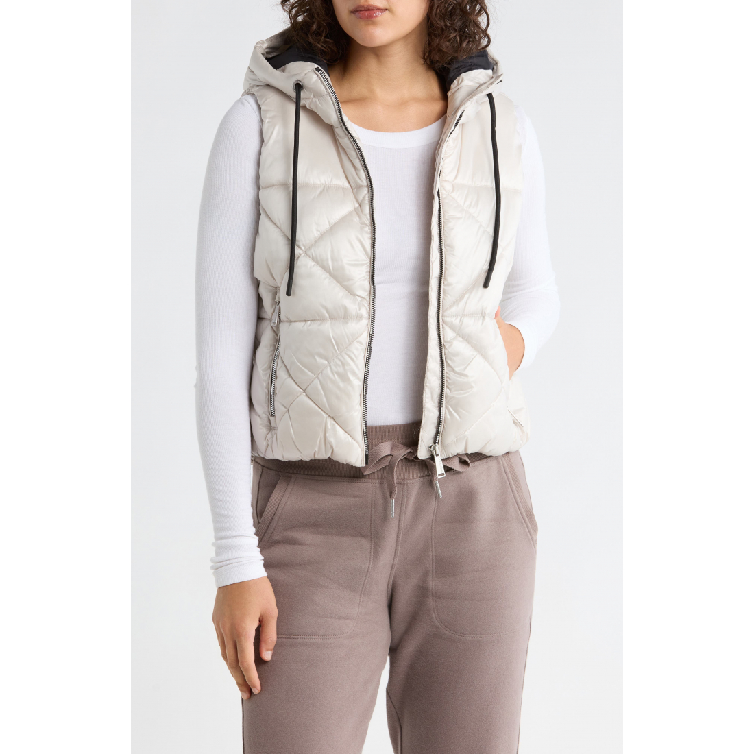 Gilet 'Hooded Diamond Quilted' pour Femmes
