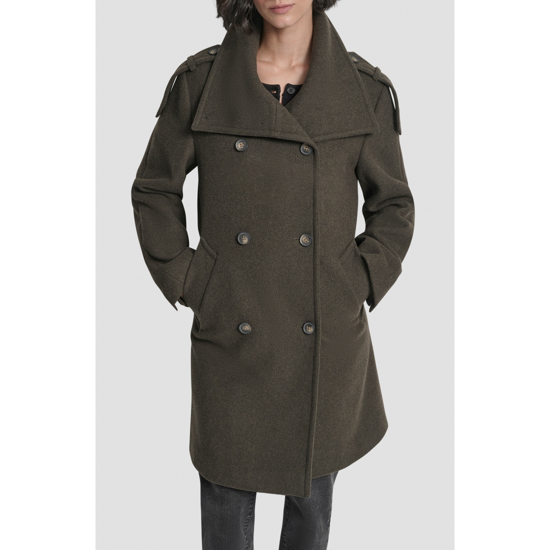 Caban 'Double Breasted Wool Blend Military' pour Femmes