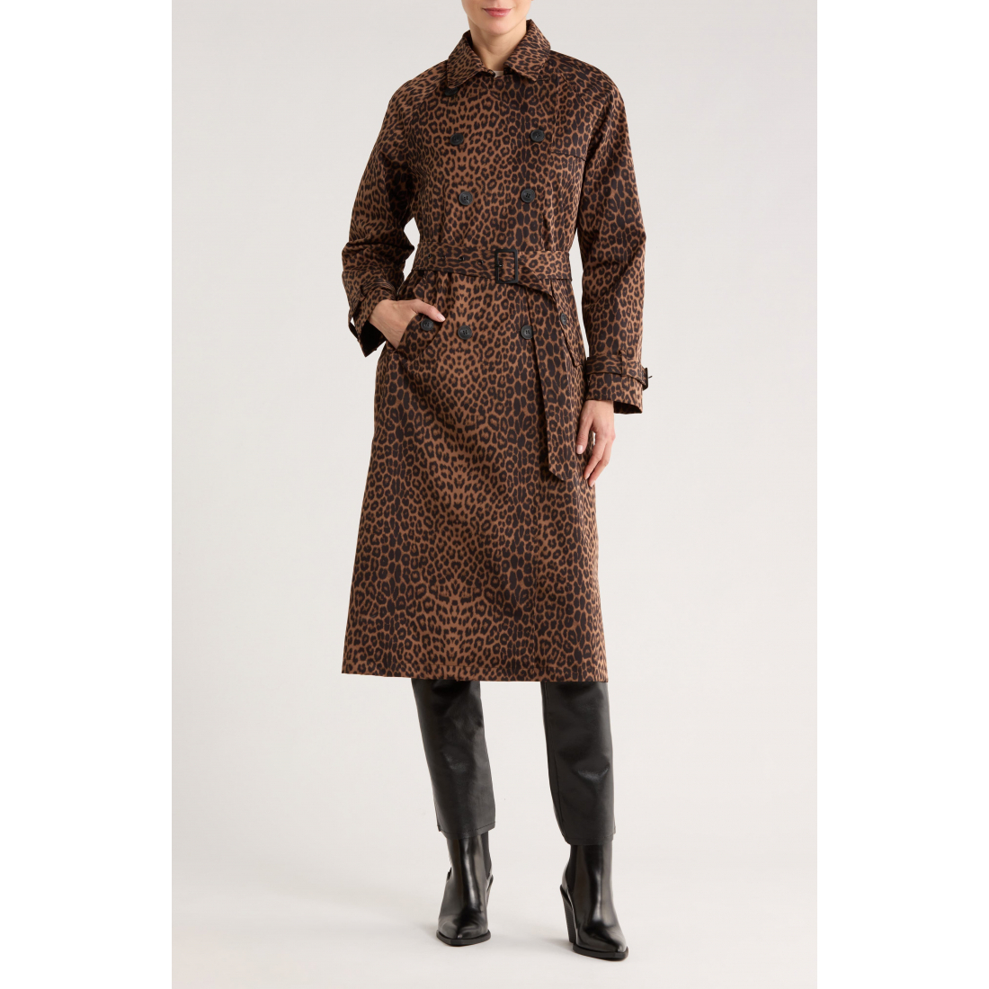 Trench 'Animal Print Longline' pour Femmes