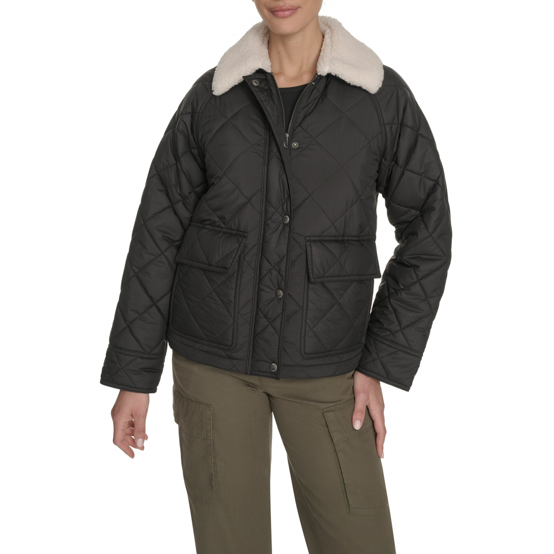 Veste matelassée 'Faux Shearling Lined Diamond Barn' pour Femmes
