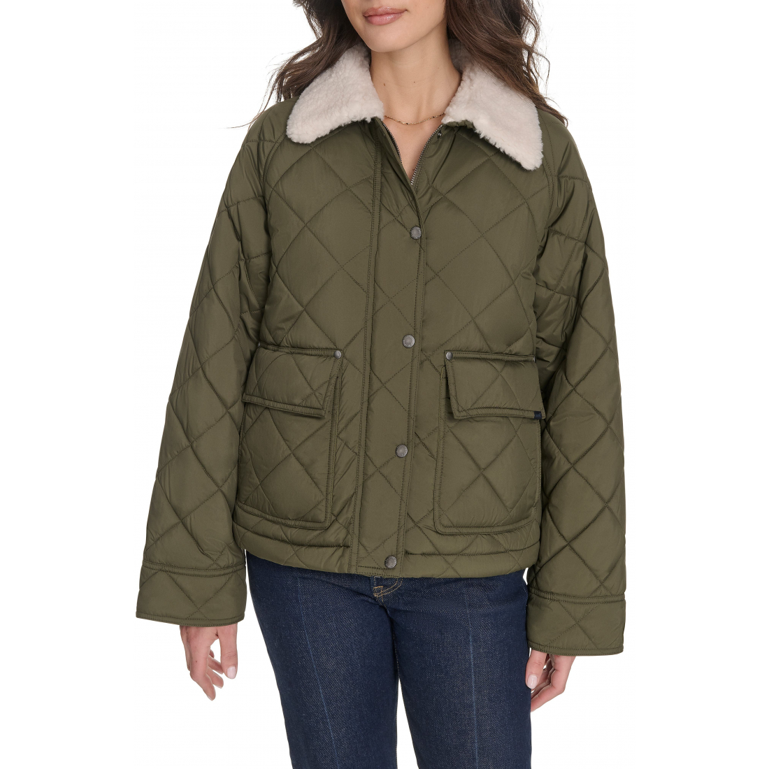 Veste matelassée 'Faux Shearling Lined Diamond Barn' pour Femmes