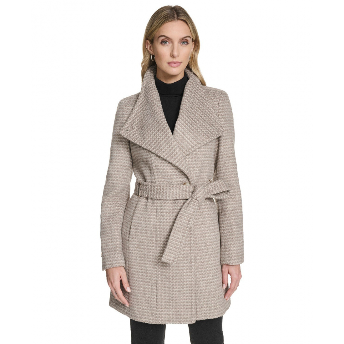 Women's 'Asymmetrical Belted' Belted Coat