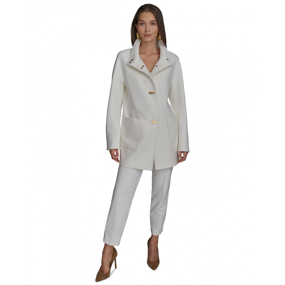 Manteau 'Crepe Stand-Collar' pour Femmes