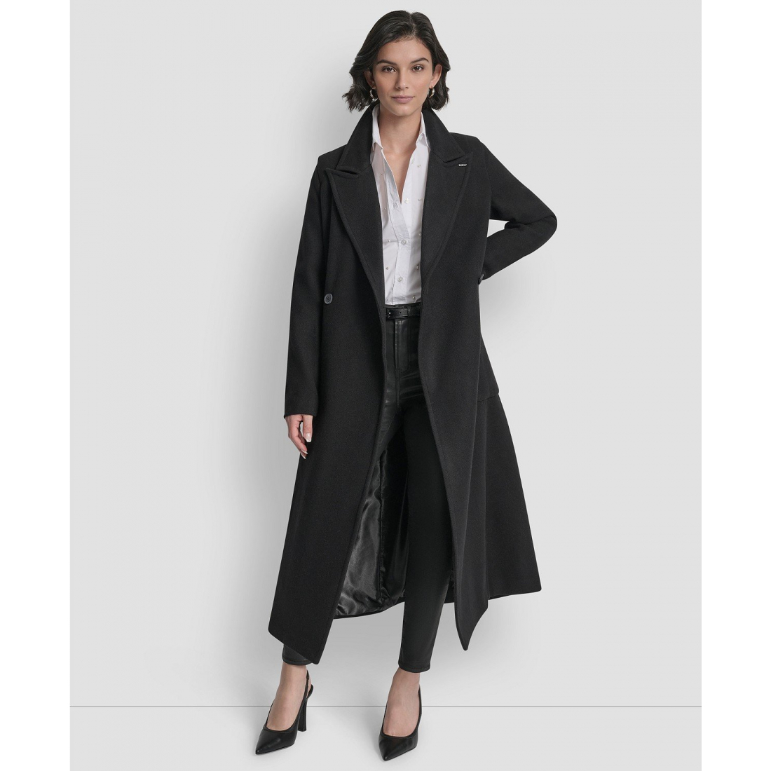 Manteau 'Notch Collar Belted' pour Femmes