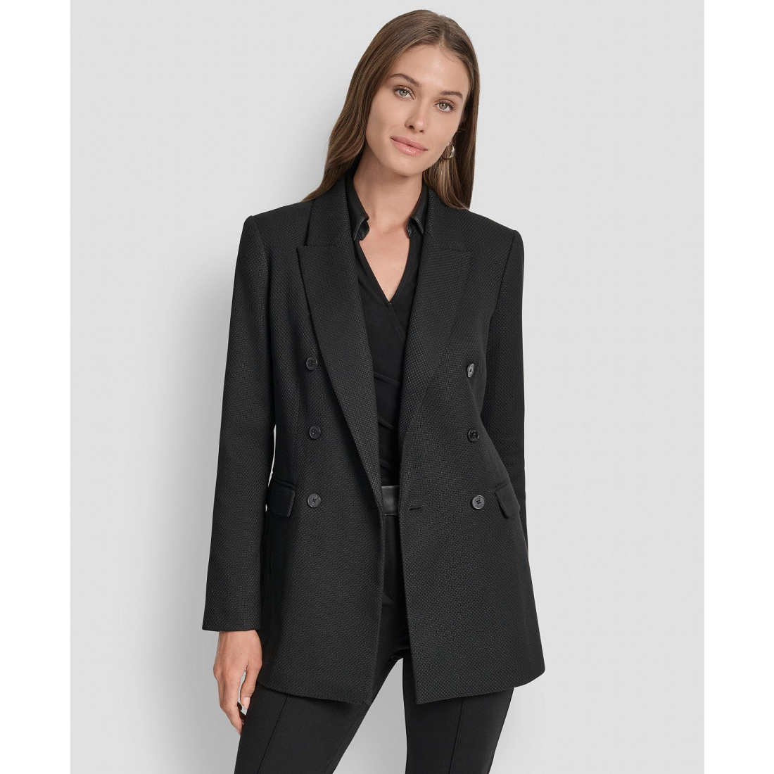 'Double-Breasted Basket-Weave' Klassischer Blazer für Damen