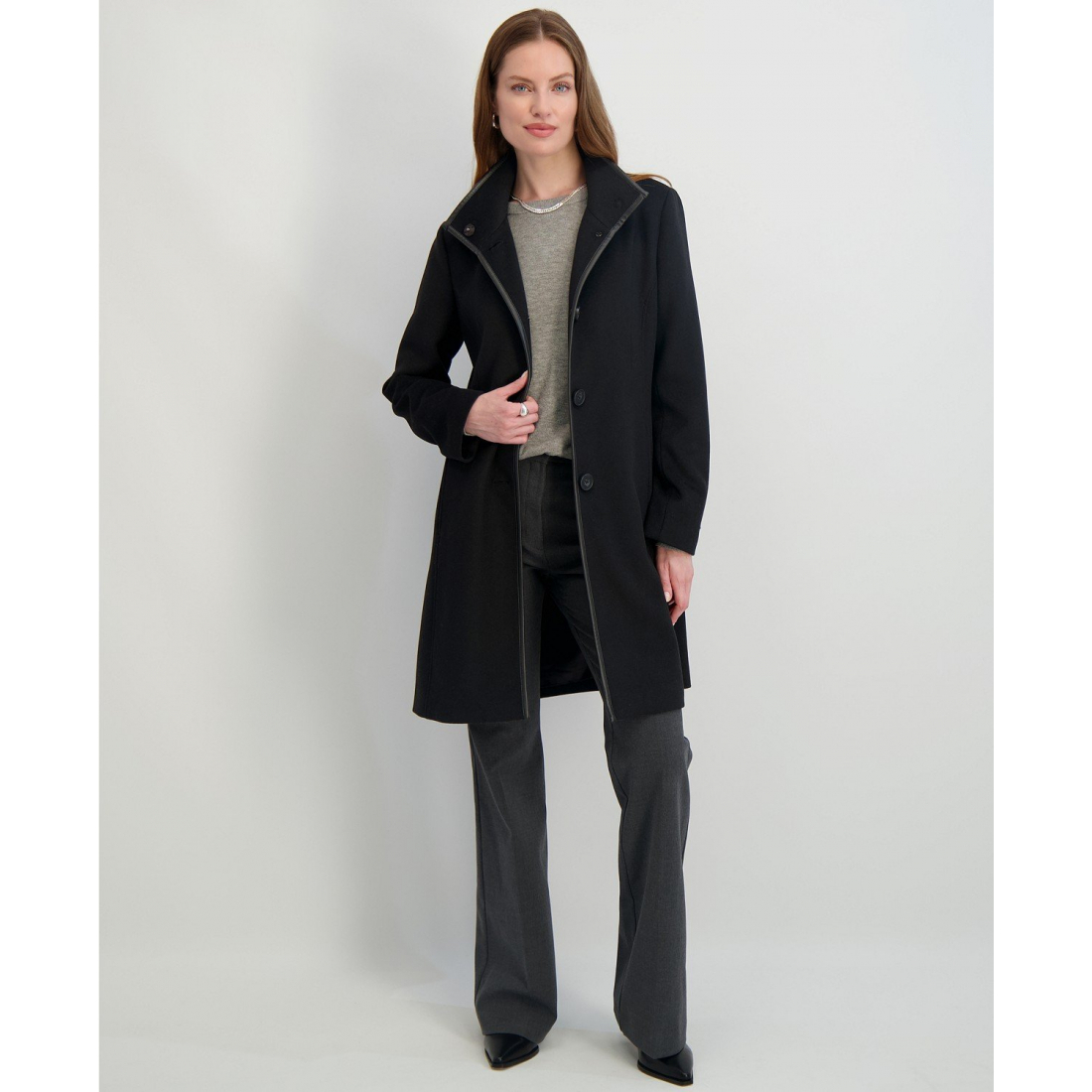 Manteau 'Stand-Collar Button-Front' pour Femmes