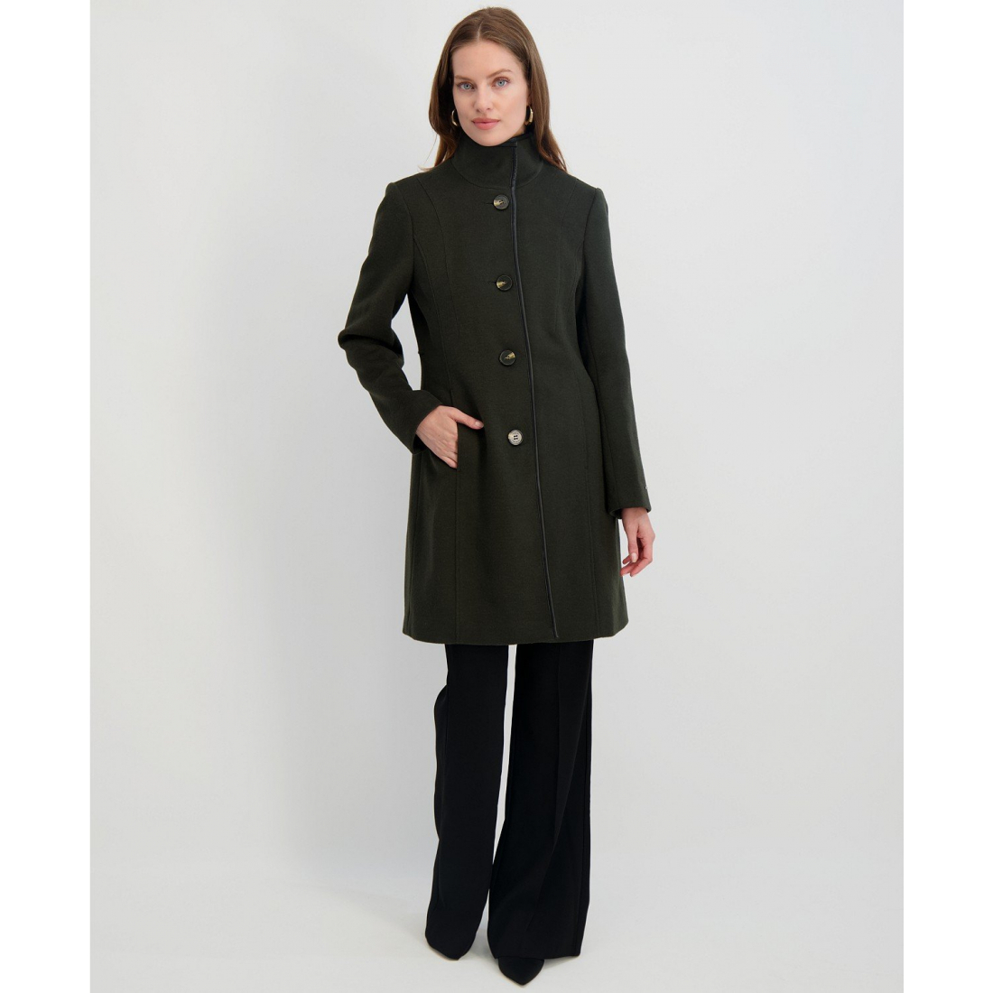Manteau 'Stand-Collar Button-Front' pour Femmes