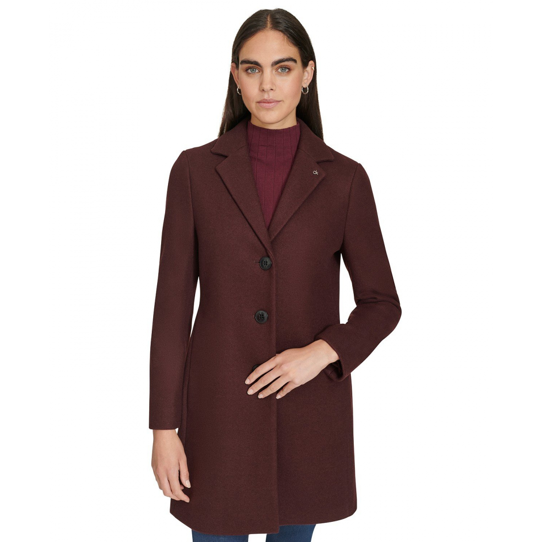 Women's 'Single-Breasted Notched-Collar' Coat