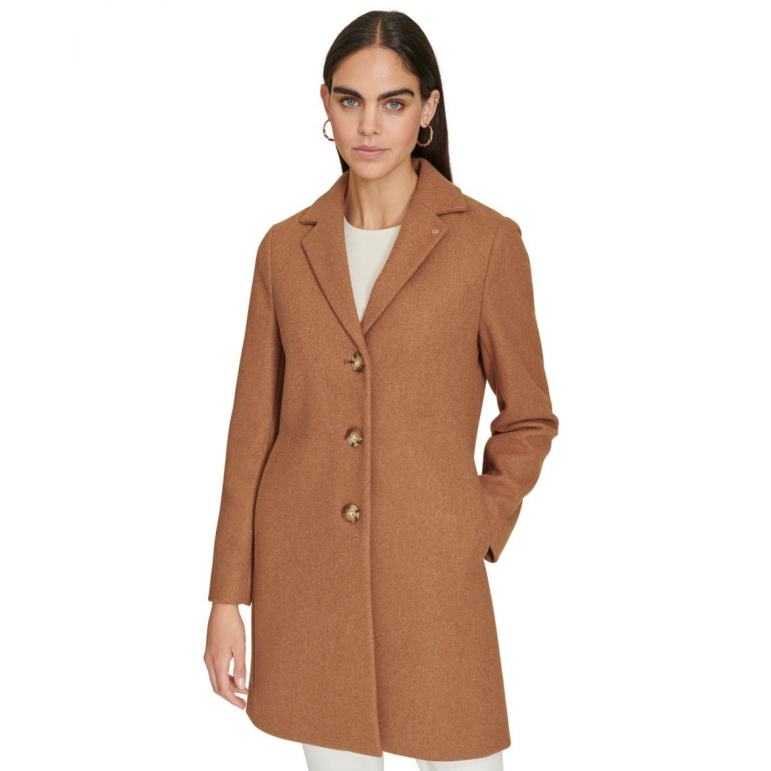 Manteau 'Single-Breasted Notched-Collar' pour Femmes