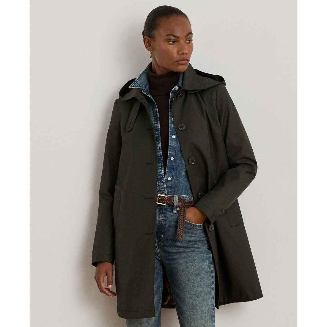 Imperméable 'Hooded A-Line' pour Femmes