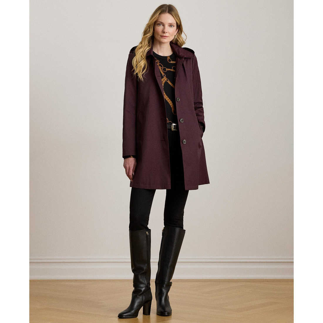 Imperméable 'Hooded A-Line' pour Femmes