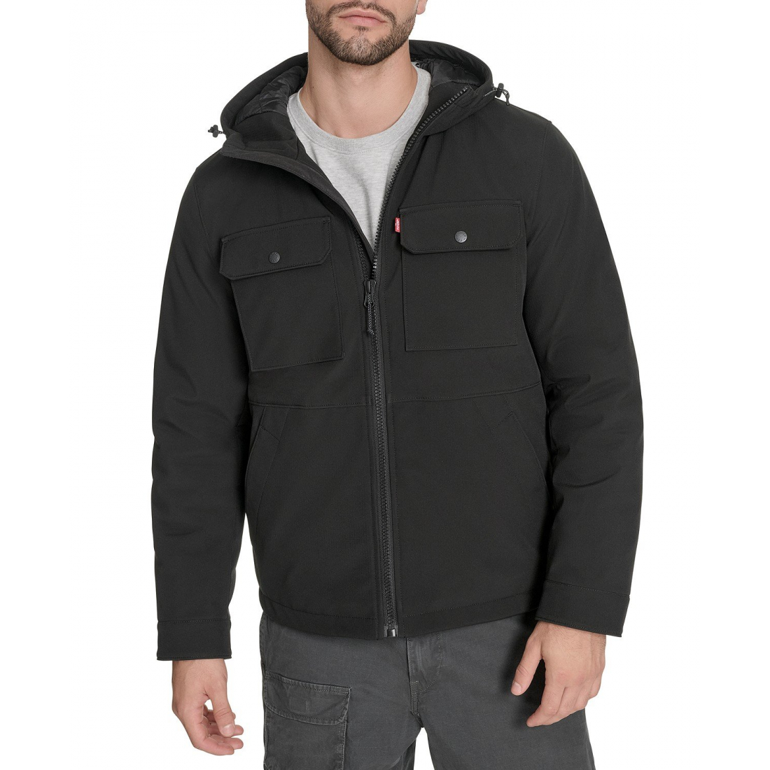 Veste matelassée 'Rib Stop Softshell Hooded' pour Hommes