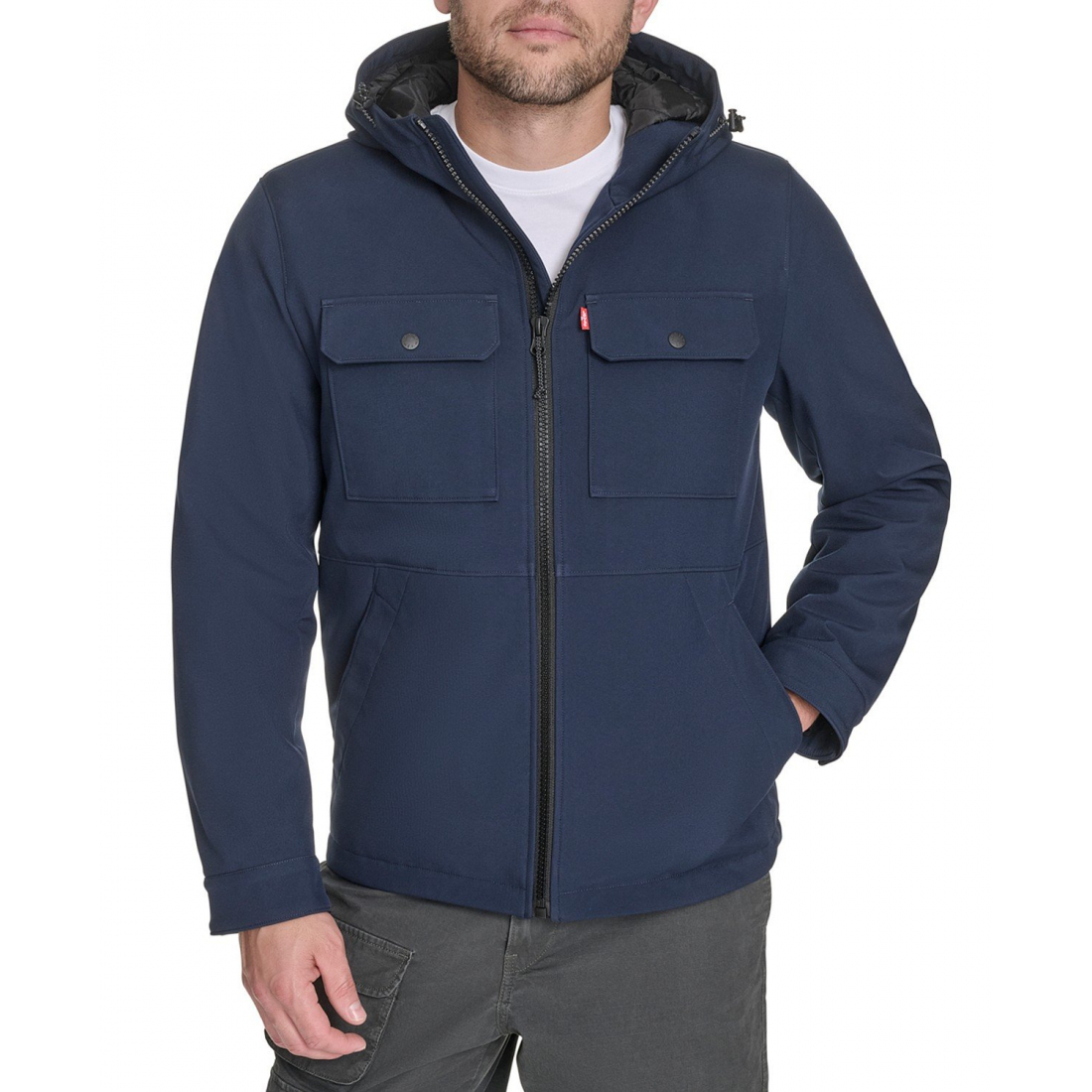 Veste matelassée 'Rib Stop Softshell Hooded' pour Hommes