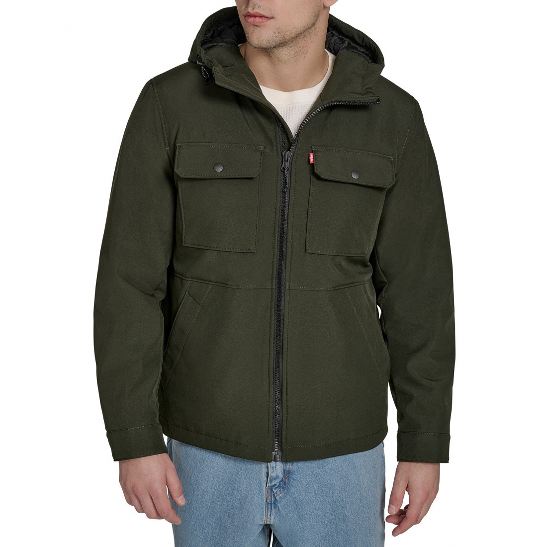 Veste matelassée 'Rib Stop Softshell Hooded' pour Hommes