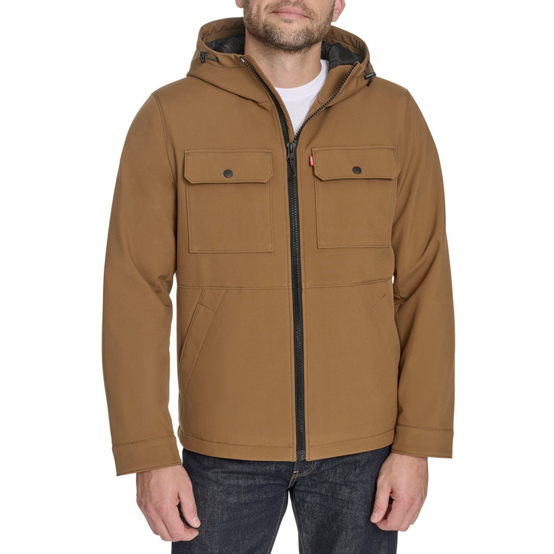 Veste matelassée 'Rib Stop Softshell Hooded' pour Hommes