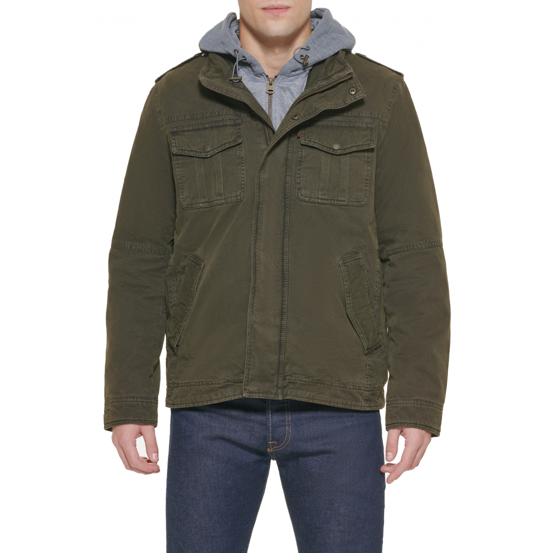 Veste 'Washed Cotton Hooded Military' pour Hommes