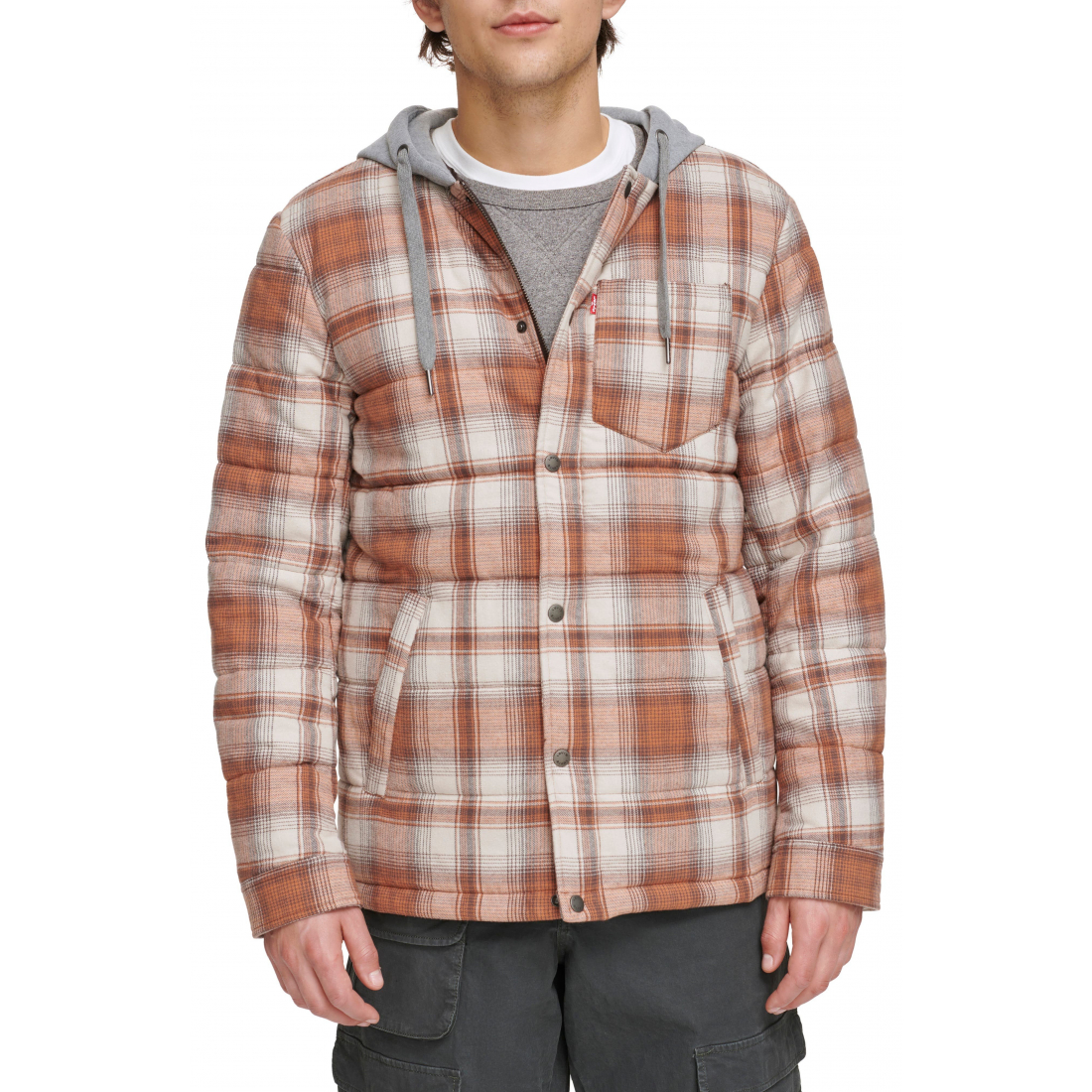 Veste matelassée 'Plaid Hooded' pour Hommes