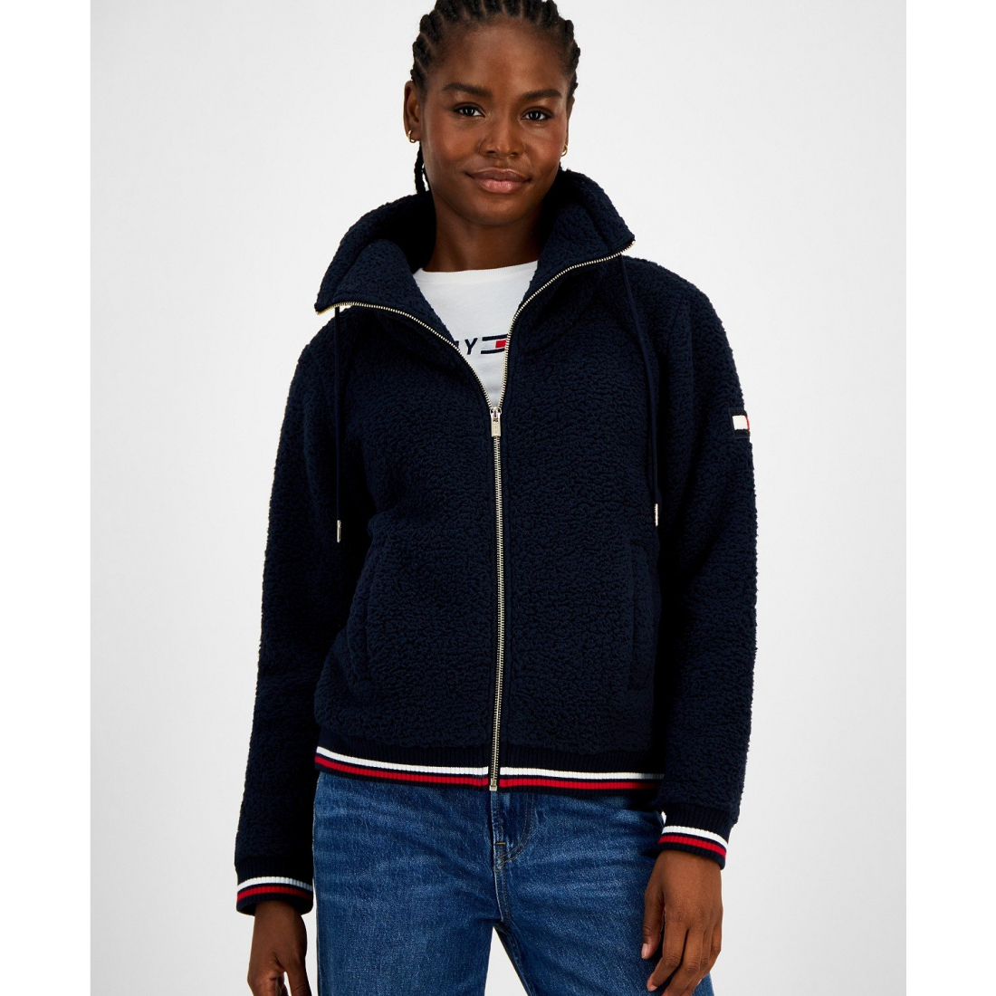 Blouson bomber 'Contrast-Rib' pour Femmes