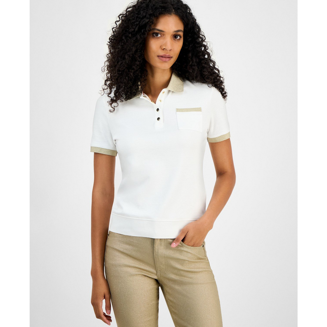 Polo 'Shine-Collar' pour Femmes