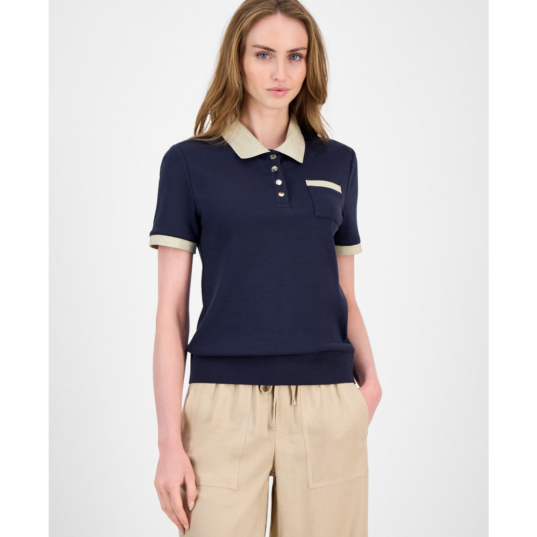 Polo 'Shine-Collar' pour Femmes