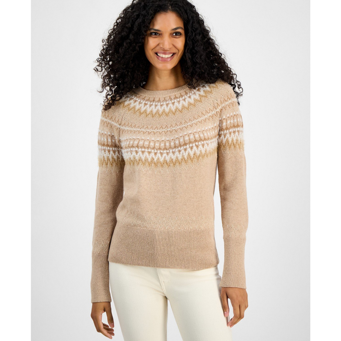 Pull 'Round-Neck Fair Isle' pour Femmes