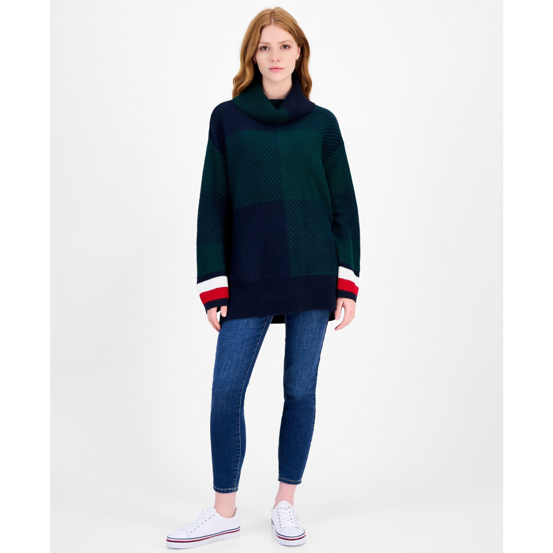 Pull 'Plaid Cowlneck' pour Femmes