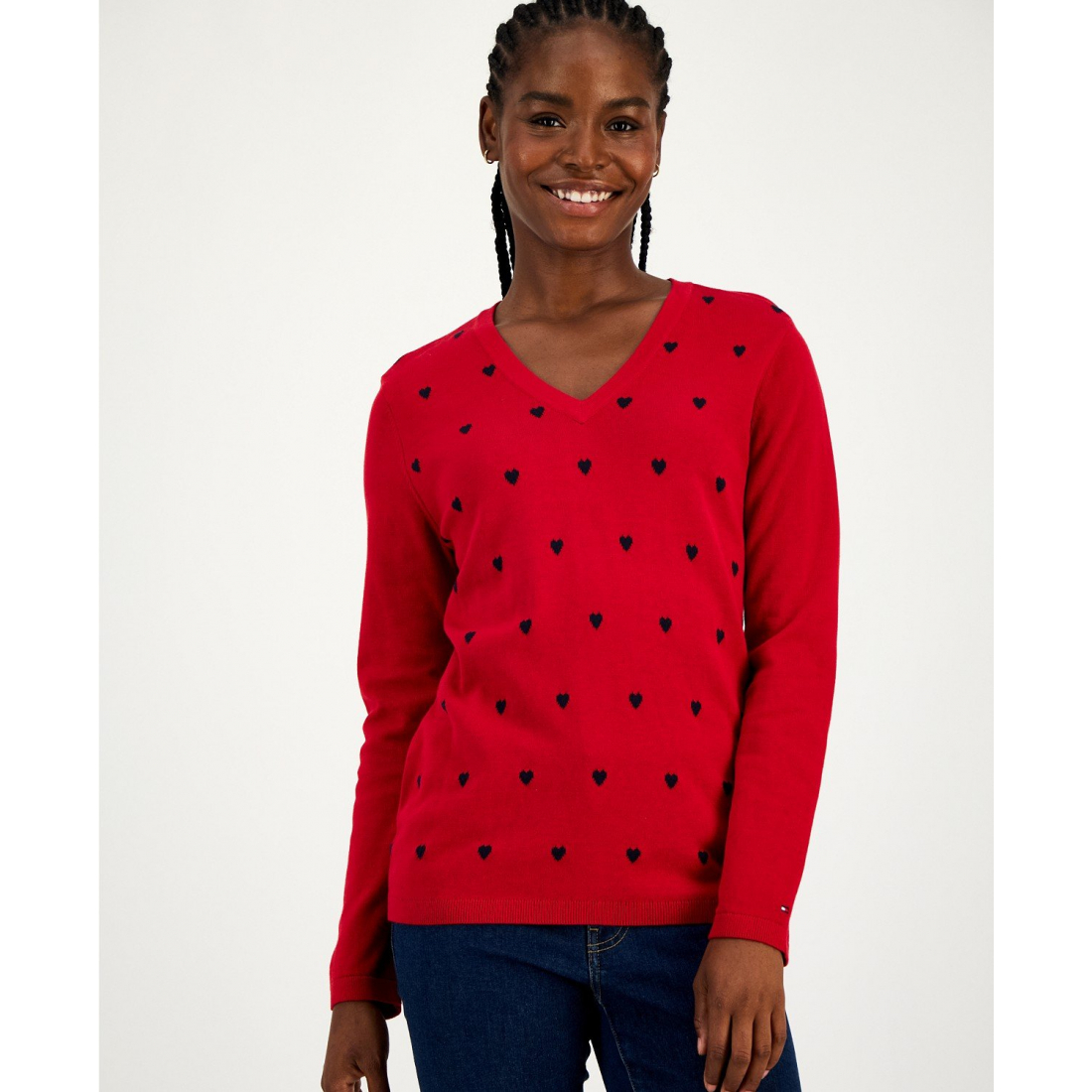 Pull 'Heart V-Neck' pour Femmes
