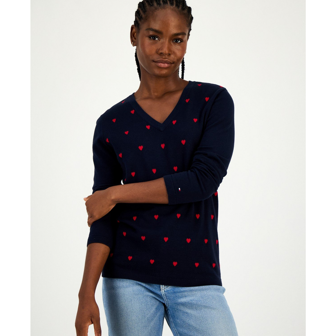 Pull 'Heart V-Neck' pour Femmes