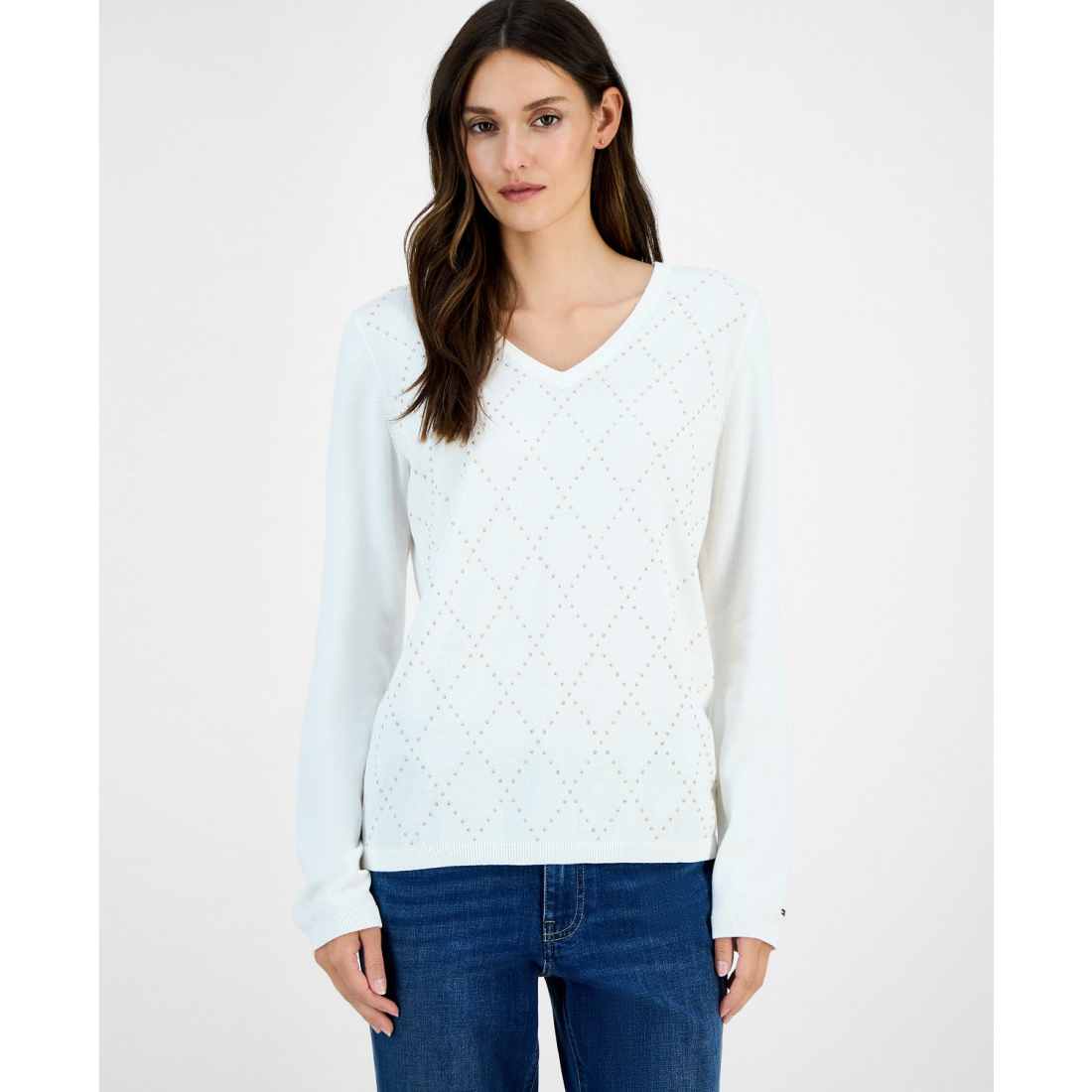 Pull 'Argyle V-Neck' pour Femmes