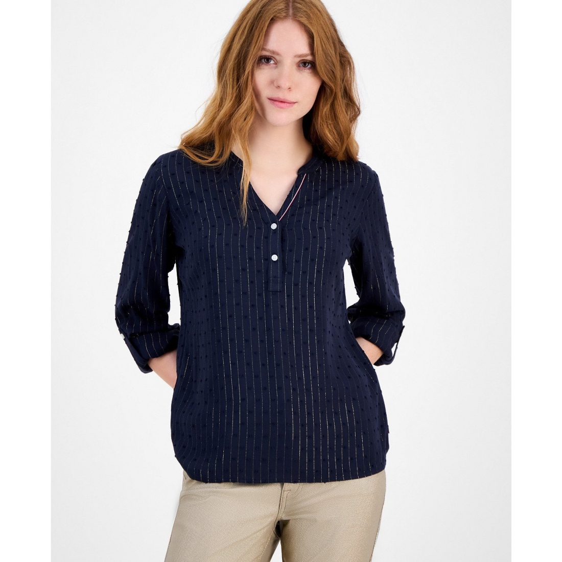 Top à manches longues 'Sparkle Clip Dot' pour Femmes