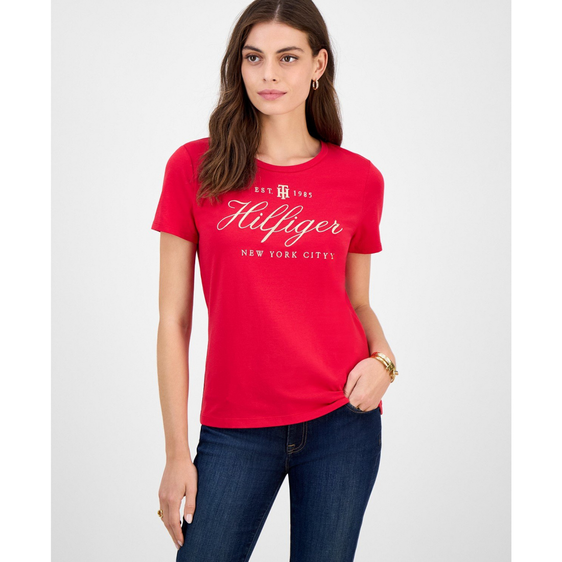 T-shirt 'Embroidered Logo' pour Femmes