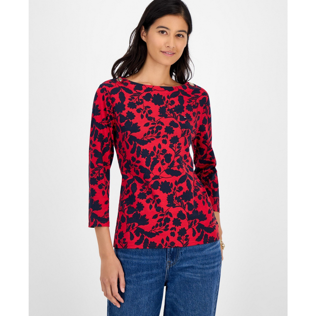 Top 'Button-Trim' pour Femmes