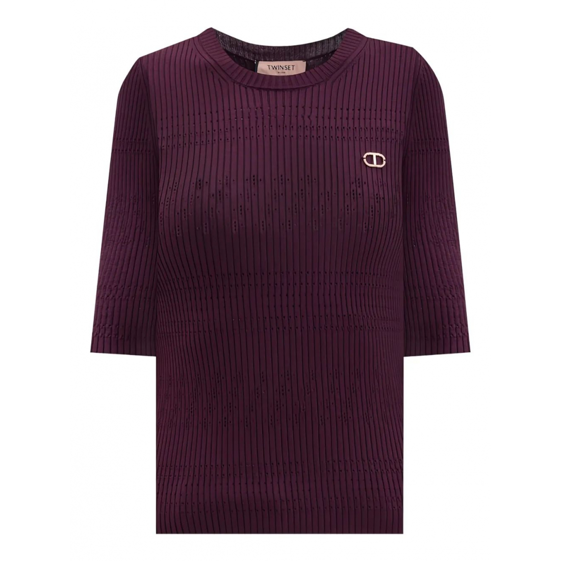 Pull 'Ribbed Logo-Plaque' pour Femmes