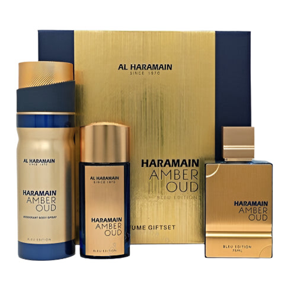 Coffret de parfum 'Amber Oud Bleu' - 3 Pièces