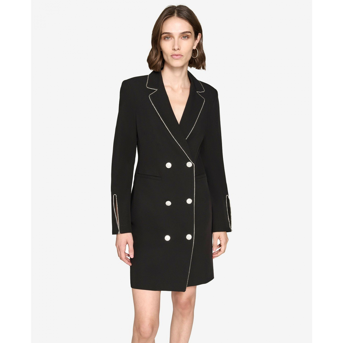'Rhinestone-Trim Tuxedo Dress' pour Femmes