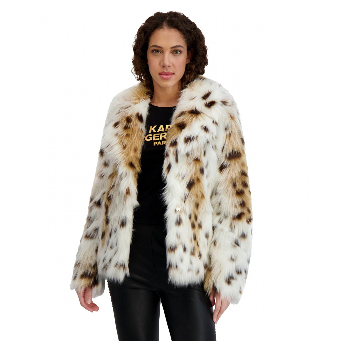 'Leopard-Print Faux-Fur Coat' pour Femmes