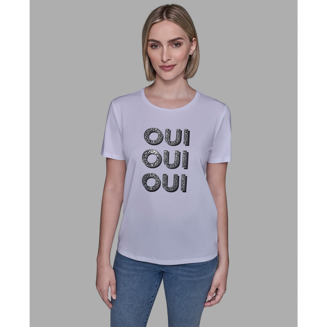 'OUI X3 Logo Detail T-shirt' pour Femmes