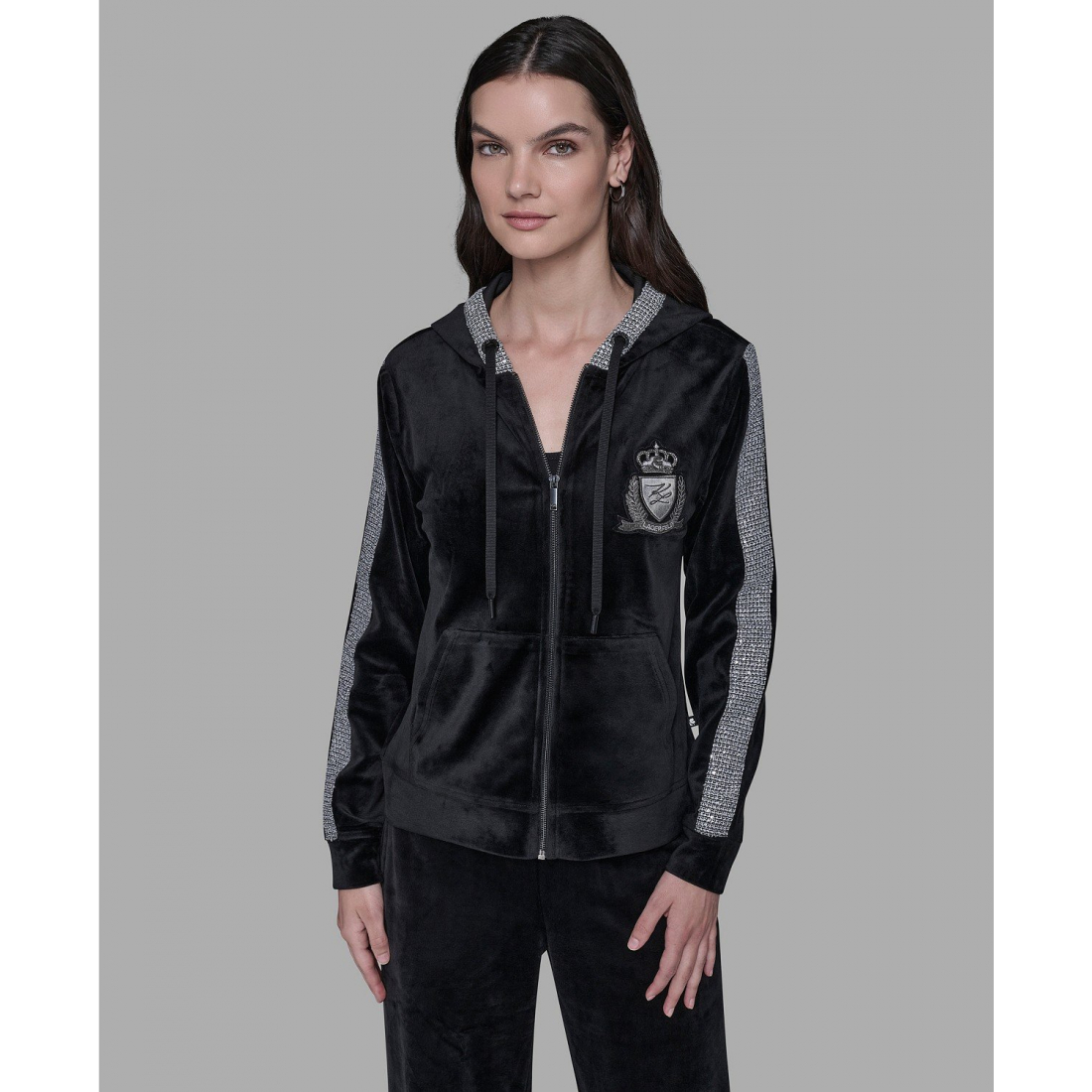 'Zip-Up Hooded Jacket' pour Femmes